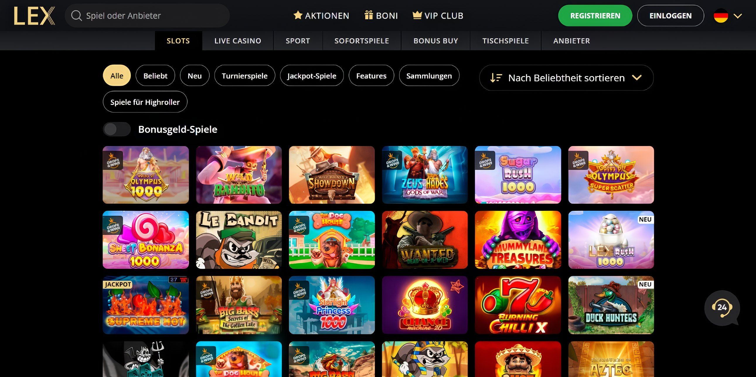 Lex Casino desktop screenshot 2